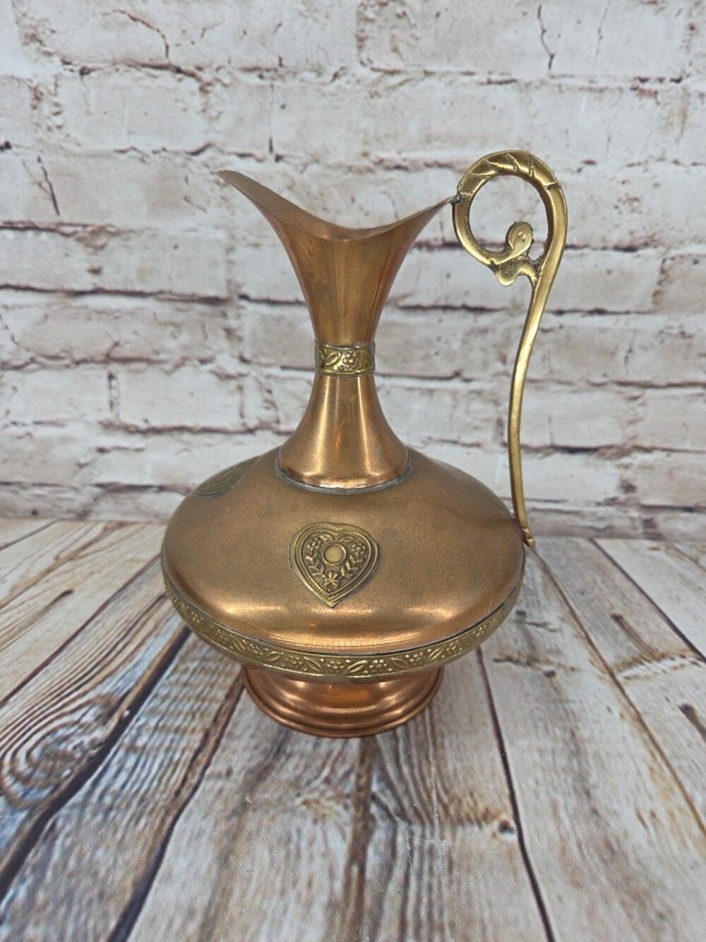 Vintage Brass Pitcher Ewer From India